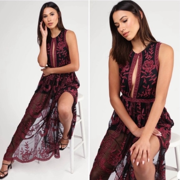 Embroidered Lace Maxi, Lined Front, Safety Shorts - Picture 3 of 7